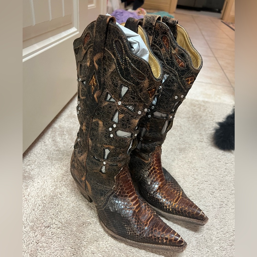 Corral snakeskin boots
